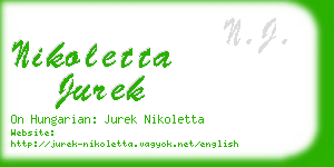 nikoletta jurek business card